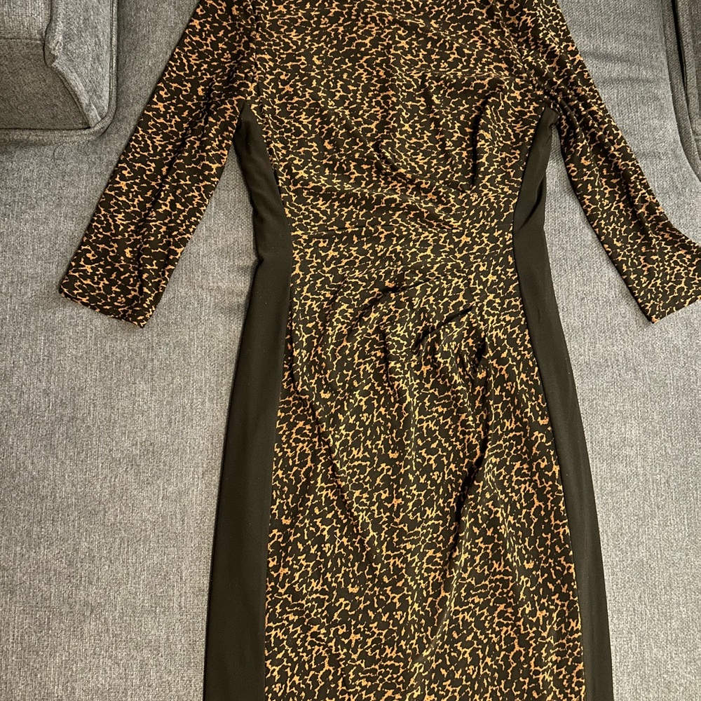 Ralph Lauren Black and Brown Long Sleeve Dress
